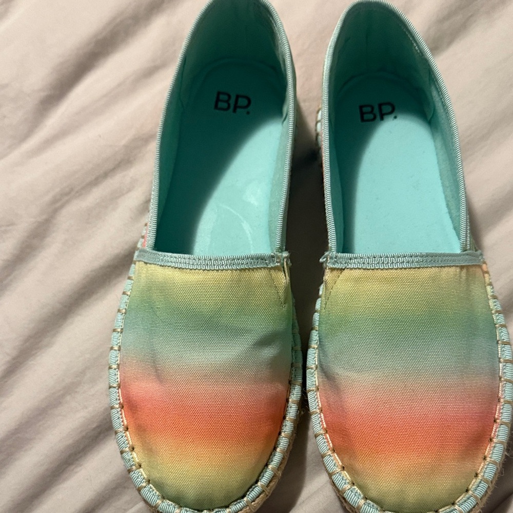 bp Pastel Ombre Slip-On Flats in Mint, Coral, Yellow